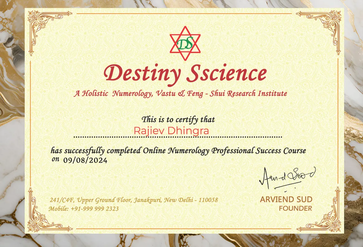 Certified Professional in Numerology