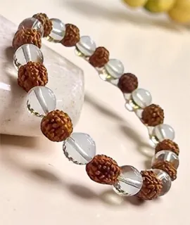 Rudraksha and Crystal Bracelet